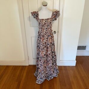 NWT Anthropologie Love The Label Mirabelle Ruffled Tiered 100% Cotton Dress L